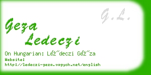 geza ledeczi business card